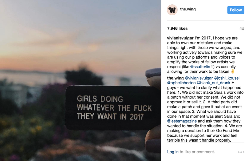 Screenshot via Instagram/The Wing.